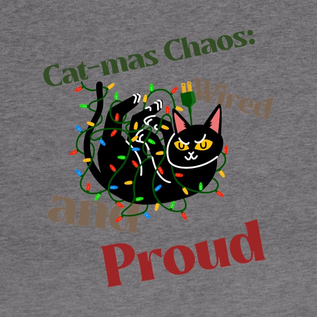 Funny Proud Black Cat Christmas Wires, CatMas by Kamran Sharjeel